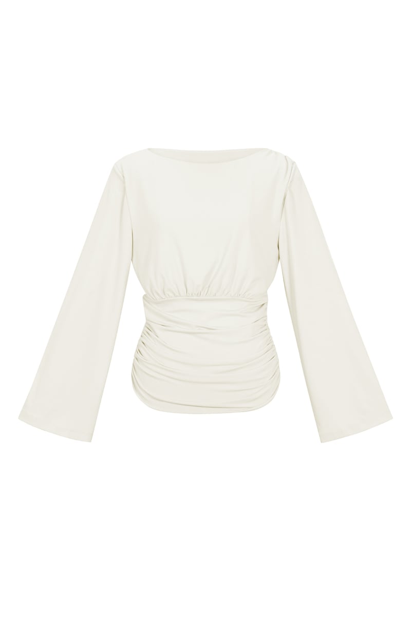 Getailleerde top met uitlopende mouwen